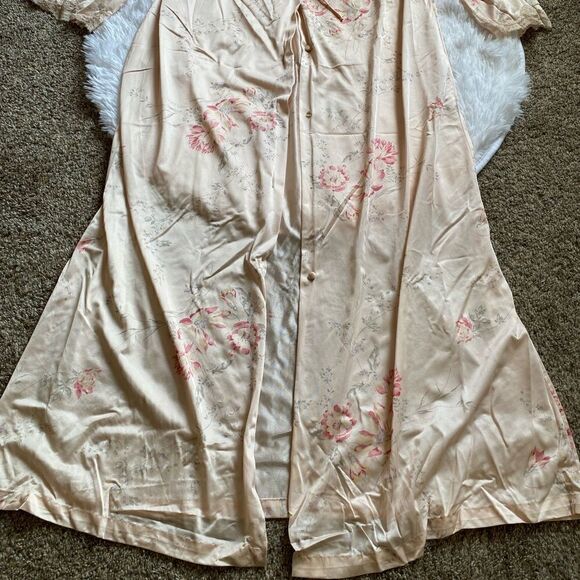 Vintage JcPenny Union Made Misses Robe Lace Trim Button Down Pockets Size Medium - Picture 4 of 15